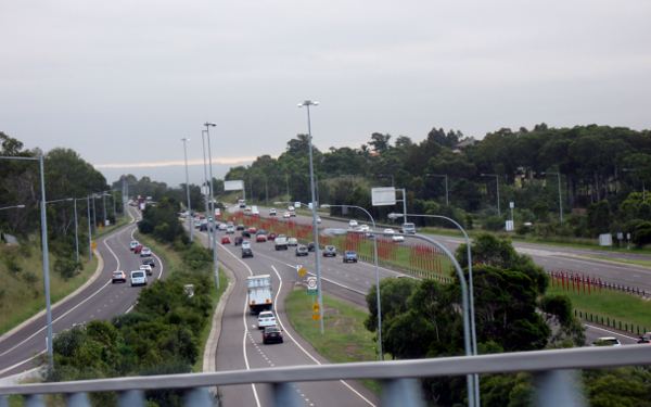 Highway 4 crosses over the M7 motorway in the western suburbs of Sydney