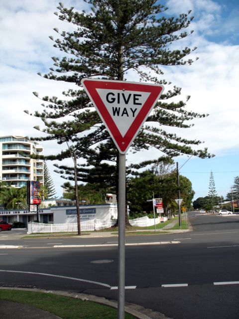 Yield sign (Give Way) in Forster, NSW