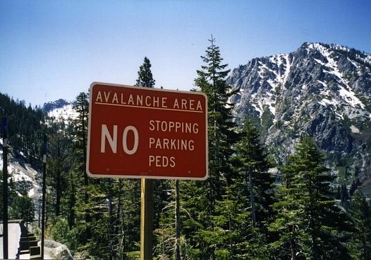 Avalanche warning at Lake Tahoe