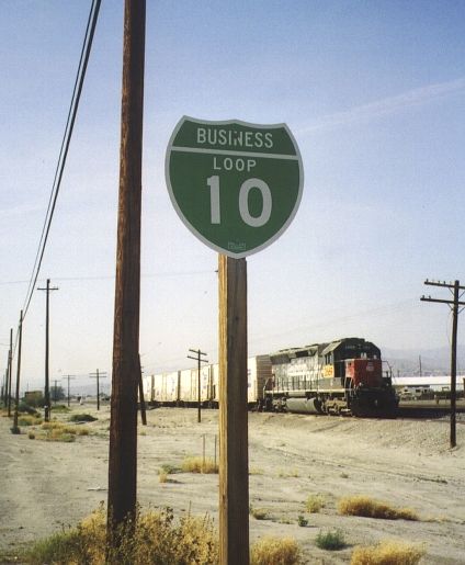 Business Loop 10 marker in Indio, California