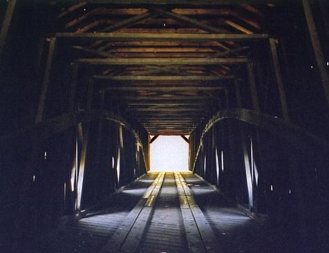 Interior of Bridgeport covered bridge
