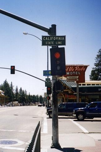 California state line at South Lake Tahoe