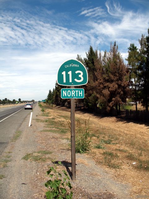 Unusual fonts and more on northbound California 113 in Davis