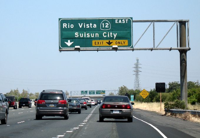 California 12 exit from eastbound Interstate 80 in Fairfield