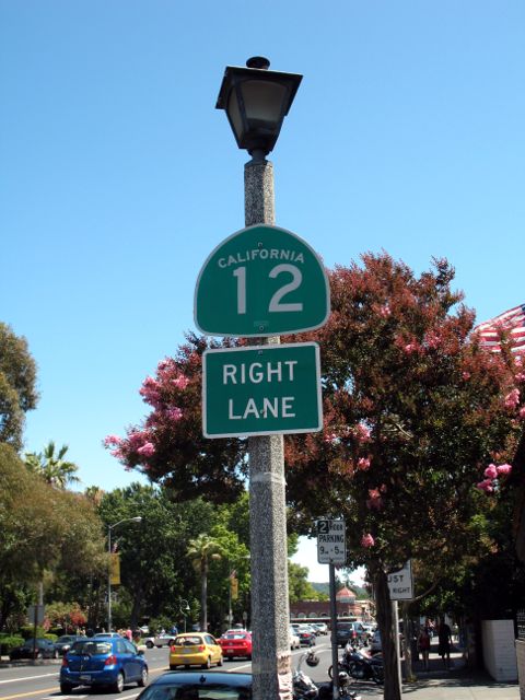 California 12 with directional text in Sonoma