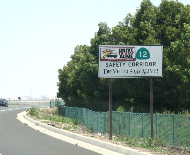 Safety corridor on California 12 east of Suisun City