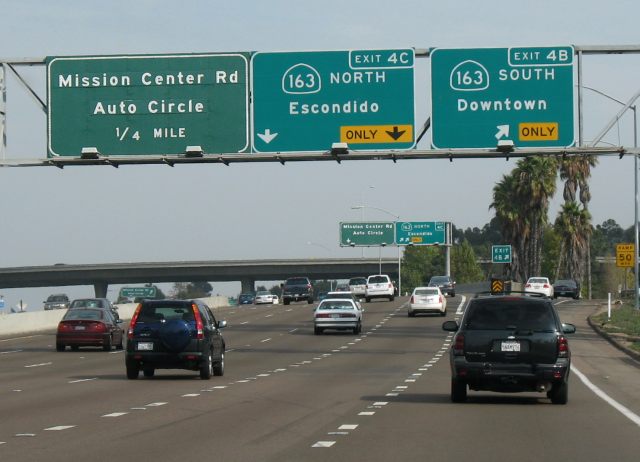 Interstate 8 at California 163 in San Diego