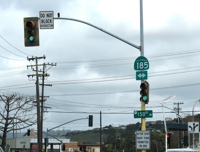 California 185 at 150th Avenue in San Leandro