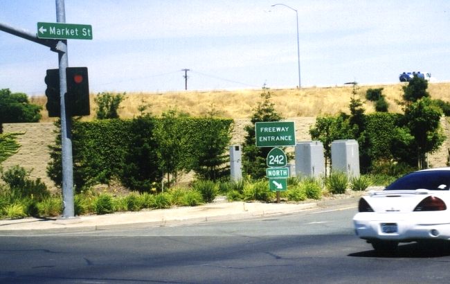 California 242 freeway entrance off Market Street in Concord