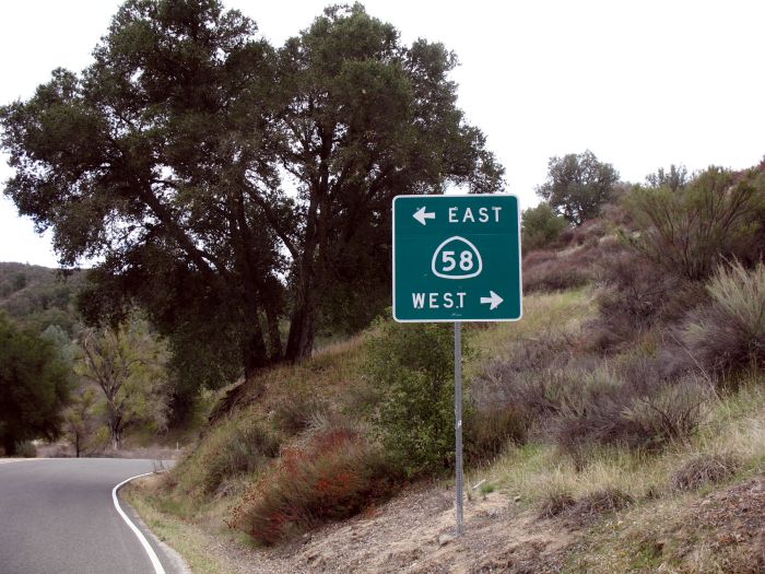 California 58 directions at California 229