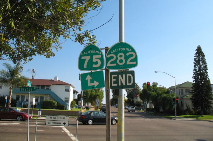 End of California 282 in Coronado