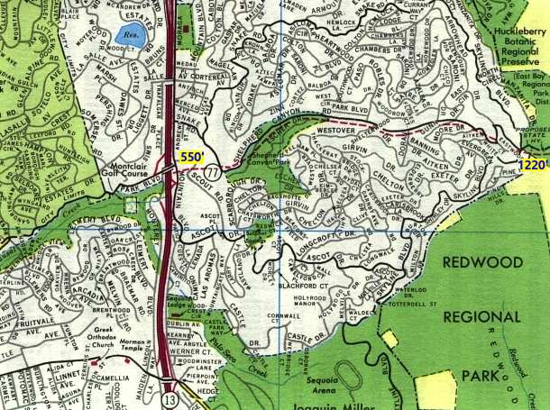 1988 map showing proposed route of California 77