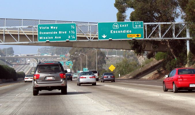 California 78 from Interstate 5 in Oceanside