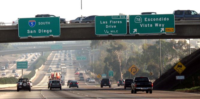 California 78's western endpoint is here at Interstate 5 in Oceanside