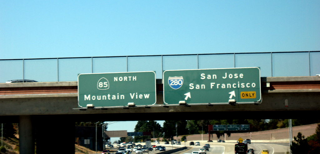 California 85 north at Interstate 280 in Cupertino