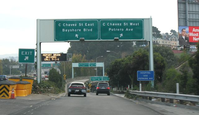 Cesar Chavez Street at US 101 in San Francisco