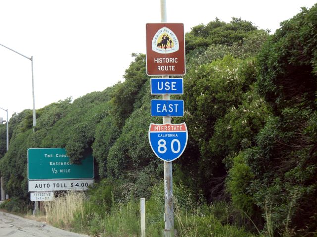 Historic route sign on Interstate 580 in Oakland