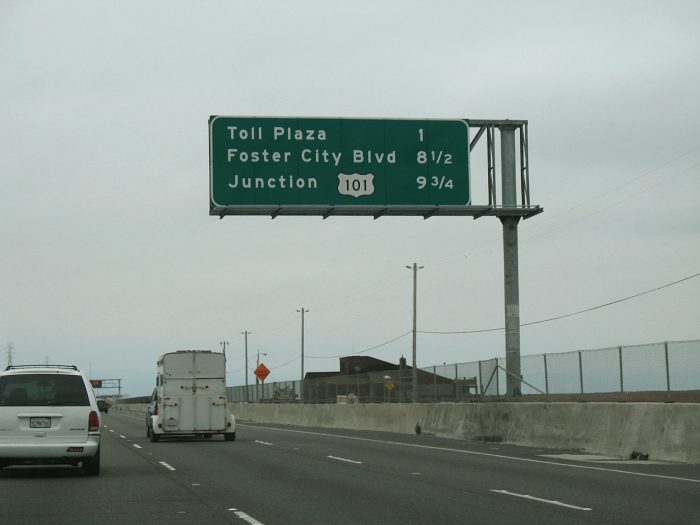 Destinations on California 92 just east of the San Mateo Bridge