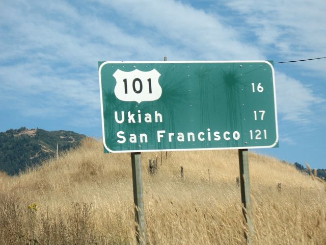 Destination sign on eastbound California 253