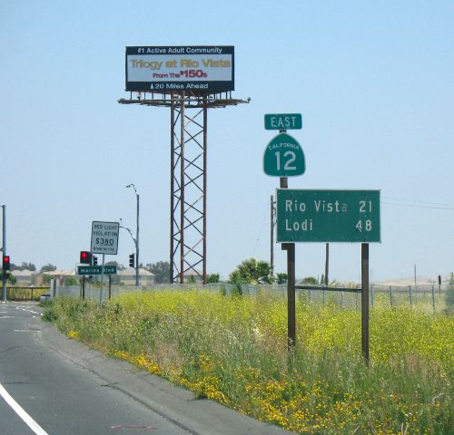 Destinations from Suisun City on eastbound California 12