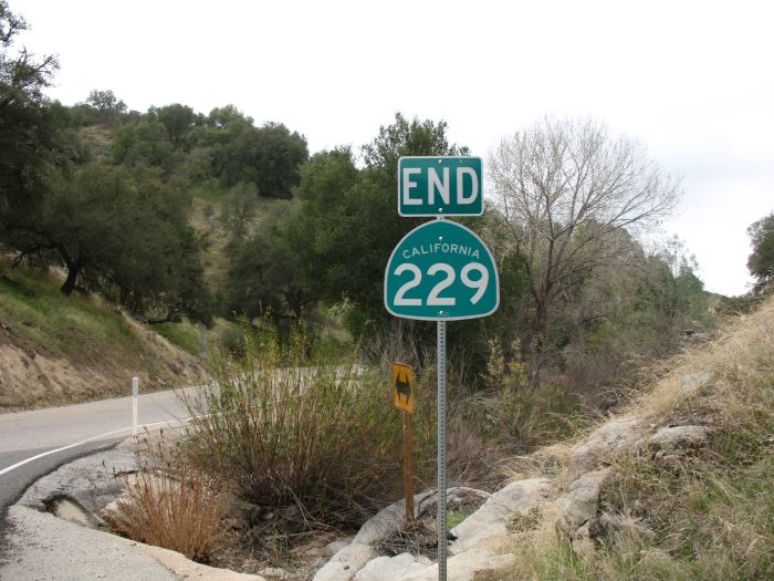 End of California 229 in San Luis Obispo County