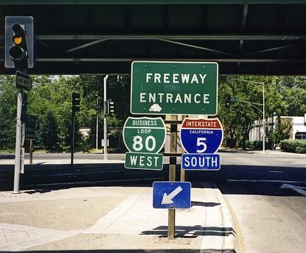 Freeway Entrance: Business I-80 and I-5 in Sacramento