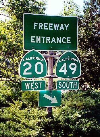 Freeway entrance in Nevada City, California