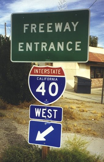 Entrance to Interstate 40 in Needles, California