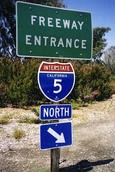 I-5 freeway entrance in Stockton, California