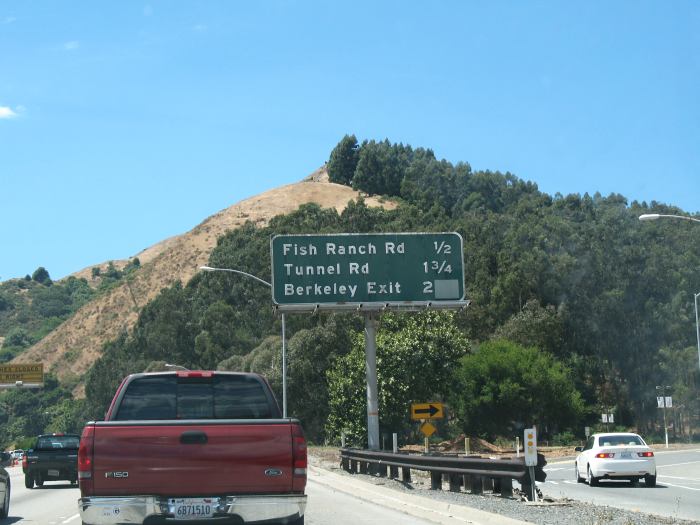 Mileage sign on California 24 in Contra Costa County