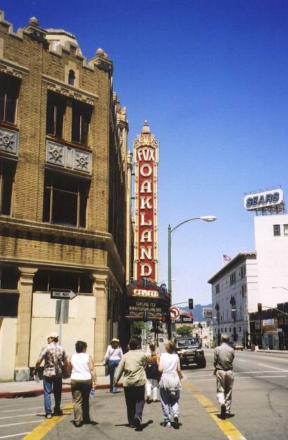 View of the corner of the Fox Theater in Oakland