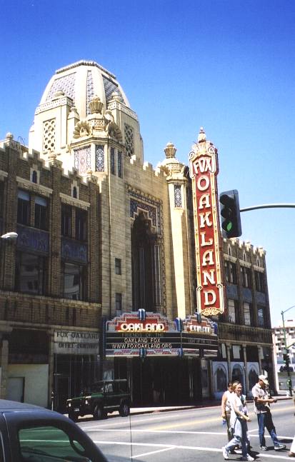 View of the Fox Theater in Oakland from across Telegraph Avenue