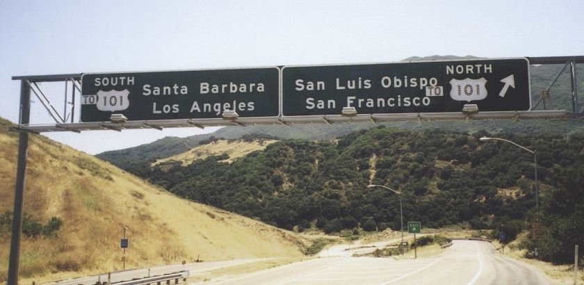 Destination signs for US 101 at end of California 1