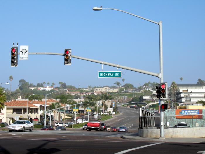 Highway 101 remains as a street designation in Del Mar, California