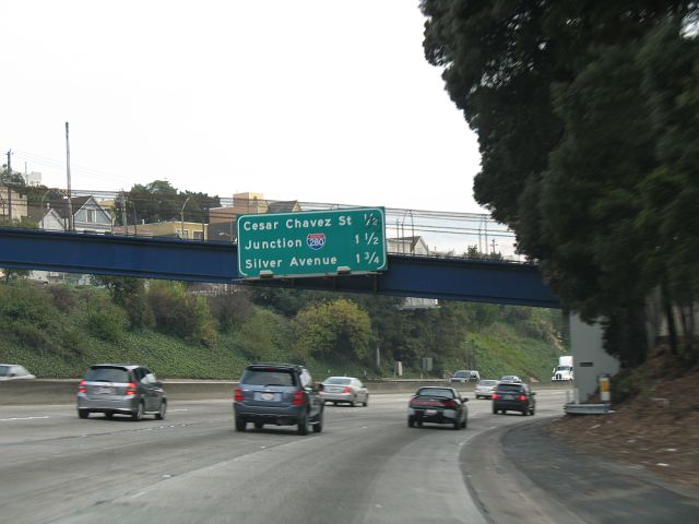 Destinations along southbound US 101 in San Francisco