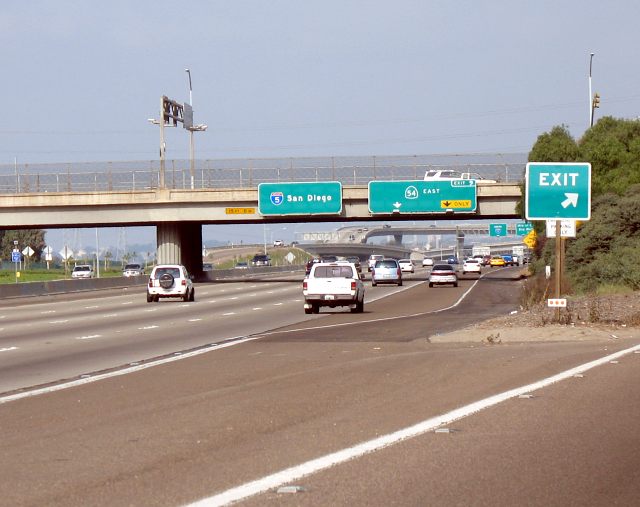 California 54 at Interstate 5 southbound