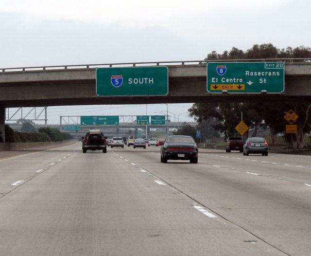 Rosecrans Street at Interstate 5 in San Diego