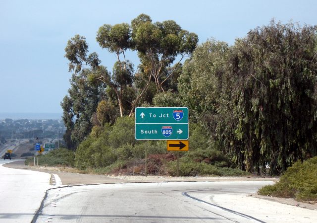 Freeways as destinations from a California 905 exit ramp