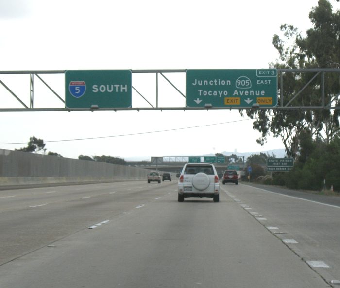 California 905 at Interstate 5 in San Diego County