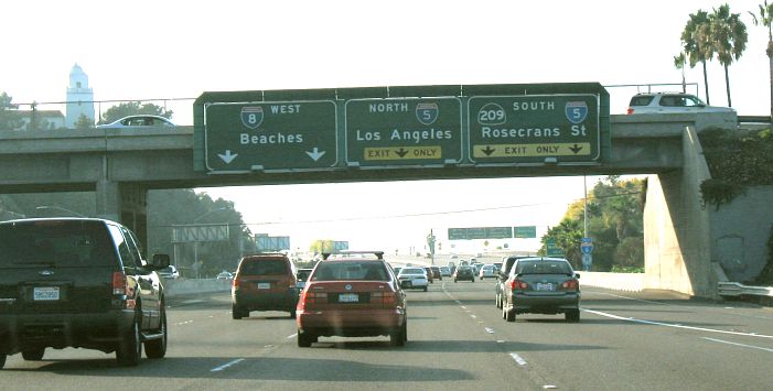 Interstate 5, Interstate 8, and former California 209 in San Diego