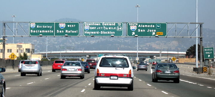 Interstate 880 at Interstate 80 at the east end of the Bay Bridge