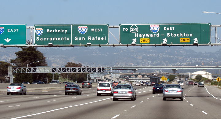 The I-80/I-580 interchange in Oakland