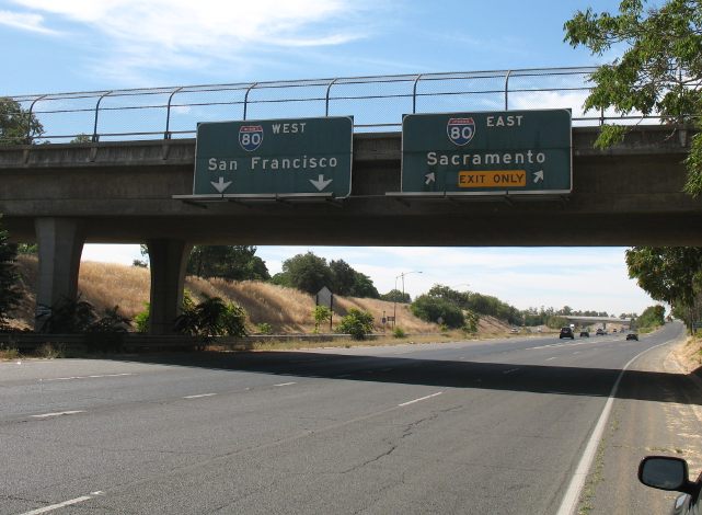 Approaching the south end of the California 113 freeway in Davis