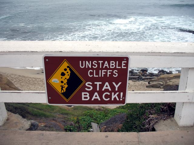 Pictographic signs at the La Jolla beachfront (San Diego, California)