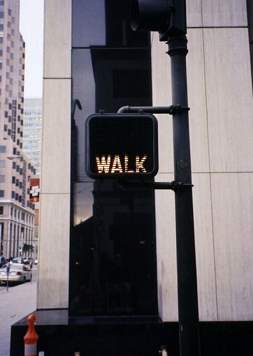 WALK sign on Mission Street in San Francisco
