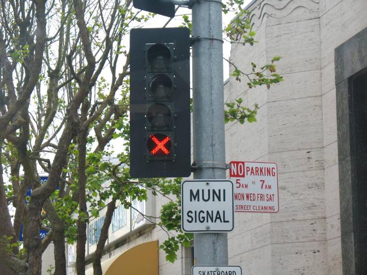 Signal for Muni streetcars in San Francisco