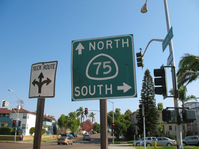Directions for California 75 from the endpoint of California 282 in Coronado