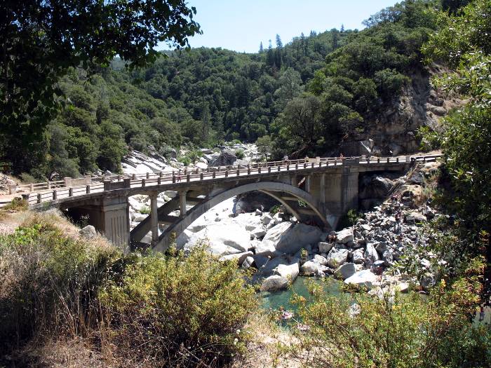 The original 1922 bridge over the South Yuba River west-northwest of Nevada City, California