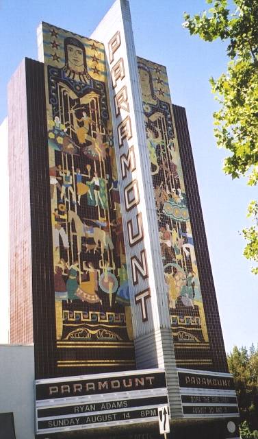 View of the facade of the Paramount Theater in Oakland