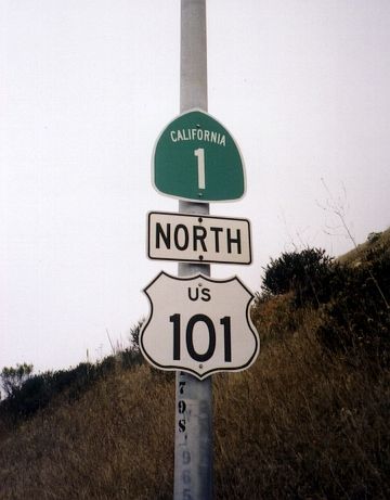 California 1 marker at Pismo Beach